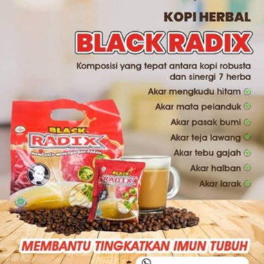 

Kopi Kesehatan BLACK RADIX 20 saset