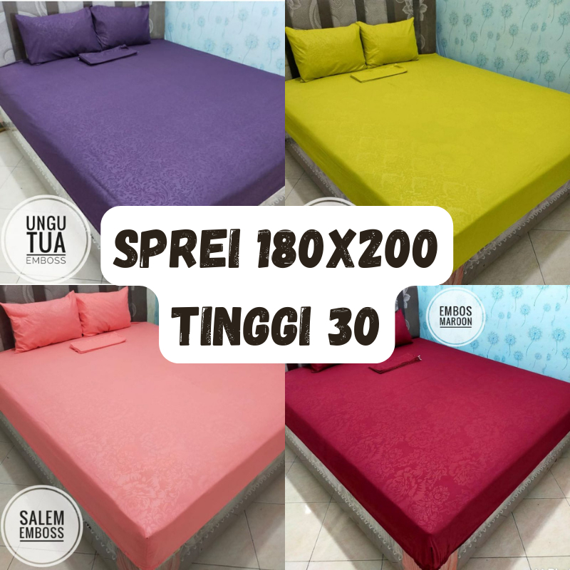 Sprei 180x200x30 Motif Embos  | Sprei 180x200 Tinggi 30 | Sprei Homemade 6 Kaki Tinggi 30 Cm