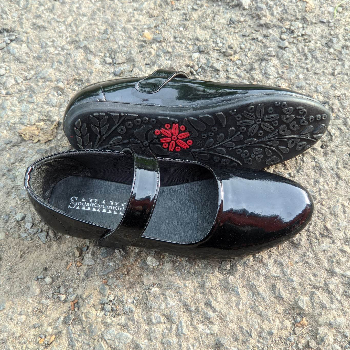 SAKAKI - Sepatu Anak Sekolah Paskibra Glossy Ukuran 31-35 Flatshoes Anak Paskib Perempuan Sepatu balet Shiny Anti Slip