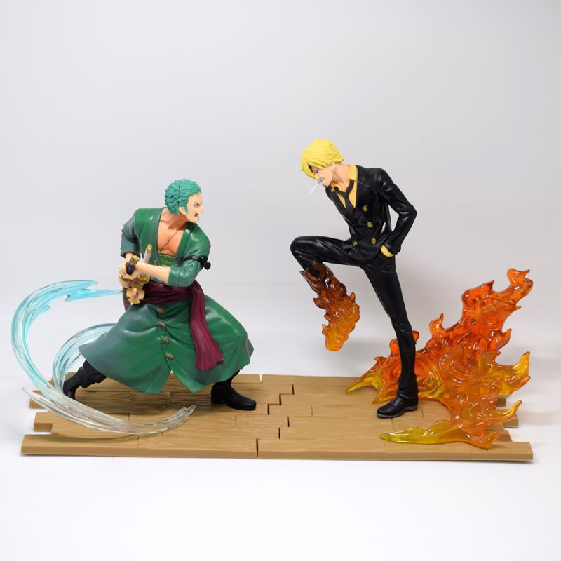 One Piece Anime Figure Roronoa Zoro VS Vinsmoke Sanji Aura Statue PVC