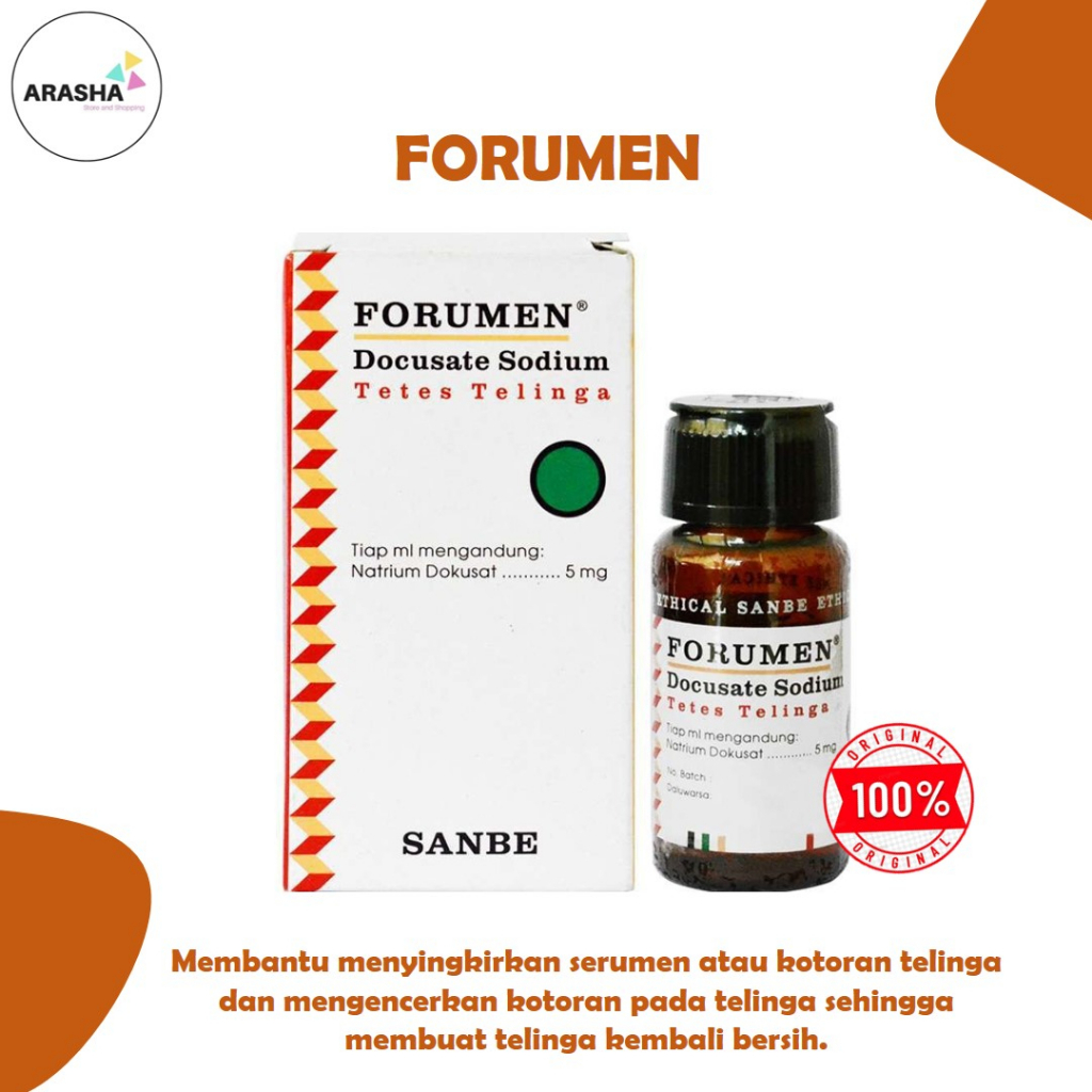 FORUMEN EAR DROPS 10 ML Obat Tetes Telinga/Mengencerkan Kotoran Telinga/Membersihkan Telinga