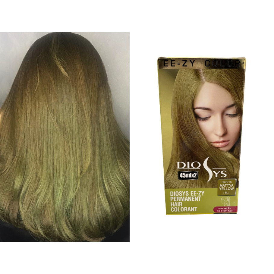 Diosys Eezy Permanent Hair Colorant 45ml x 2 Mattya Yellow 06