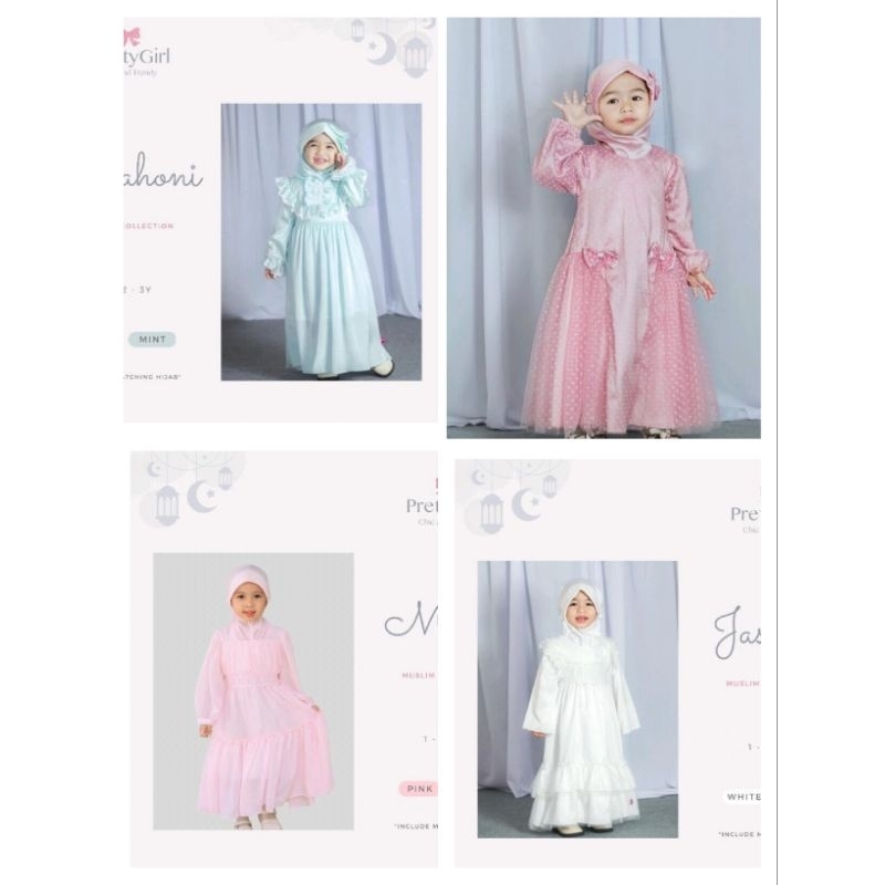 PRETTY GIRL DRESS MUSLIM SERIES size 3bln - 3thn/dress lebaran 2023