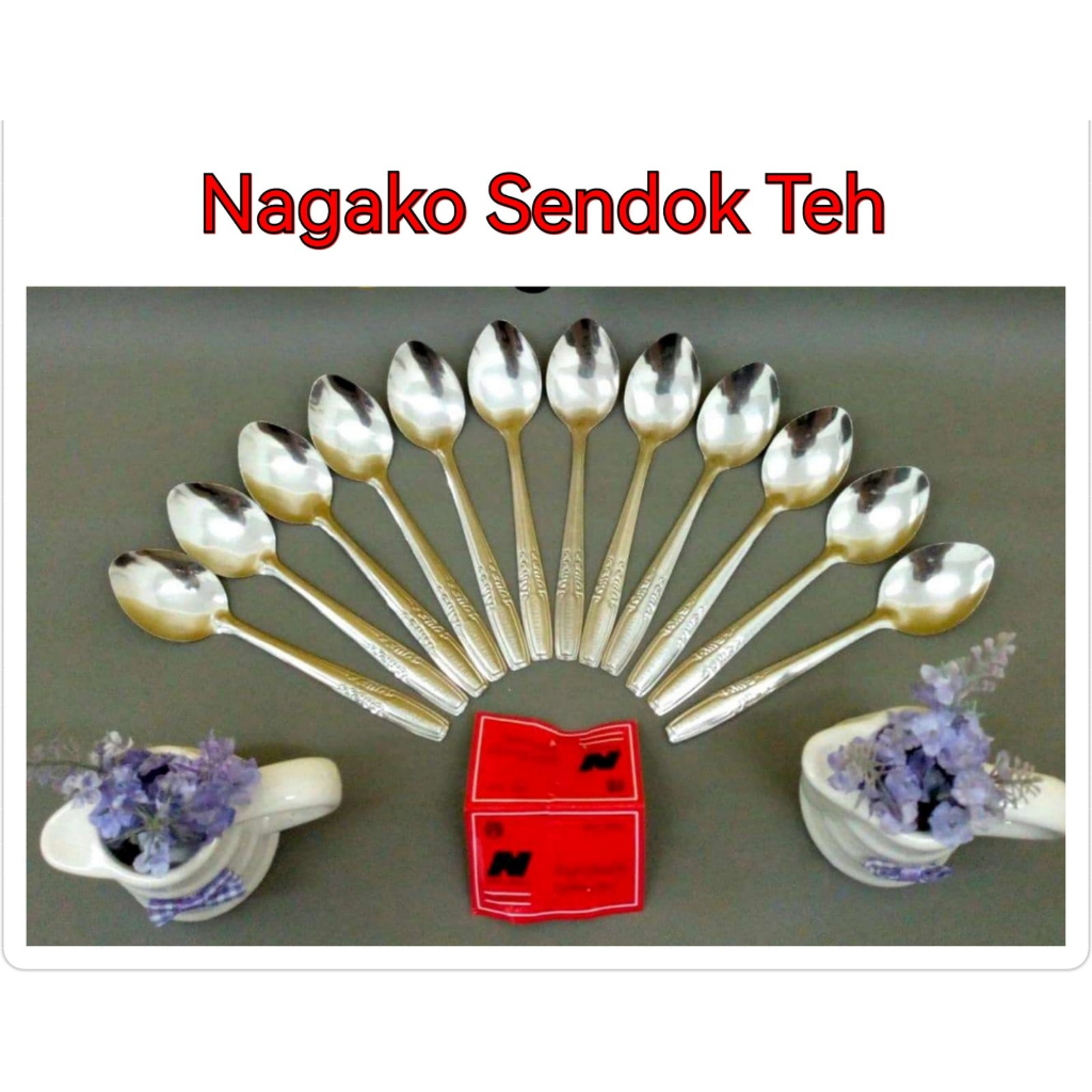 Nagako Sendok Teh Panjang 17cm / Pendek 14cm isi 12pcs