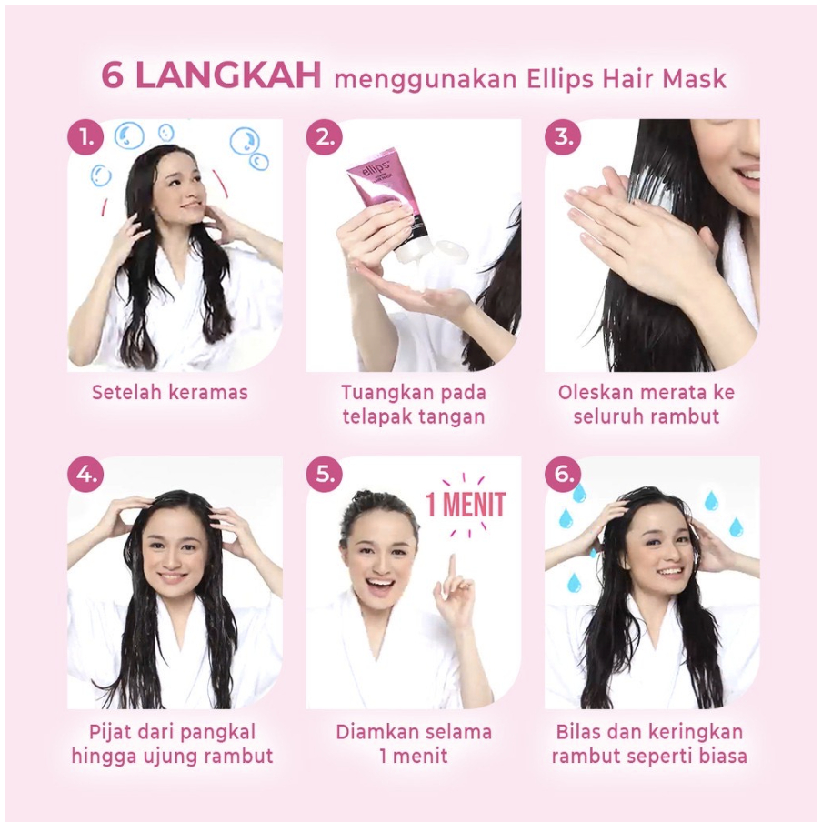 Ellips Hair Treatment Mask Vitamin Moroccan Pro-Keratin 20gr Masker Rambut