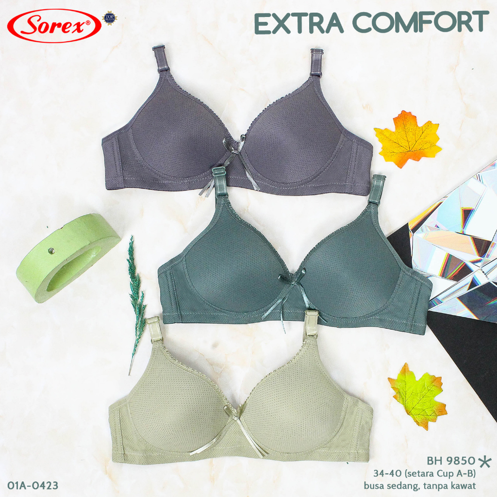 Bra bh Extra comfort 9850 Sorex Polos tanpa kawat