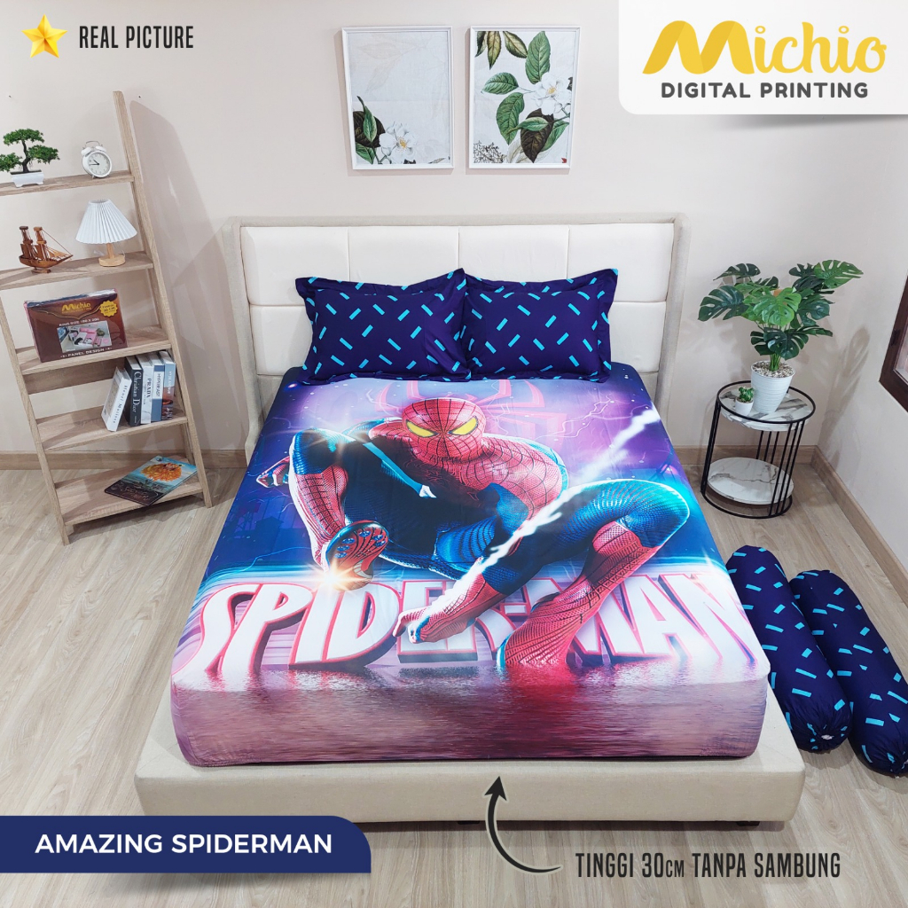 Michio Digital Printing Sprei Uk 160/180 T 30 - Amazing Spiderman