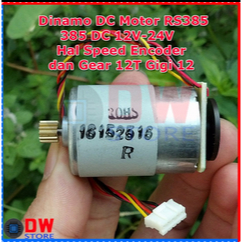 Dinamo DC Motor RS385 RS 385 12V-24V HAL Speed Encoder Sensor RPM