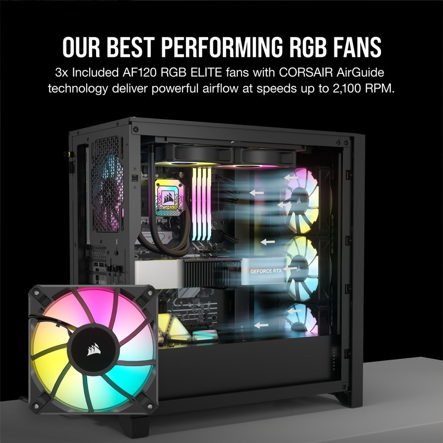 Casing Corsair iCUE 4000D RGB Airflow Tempered Glass (Black/White)