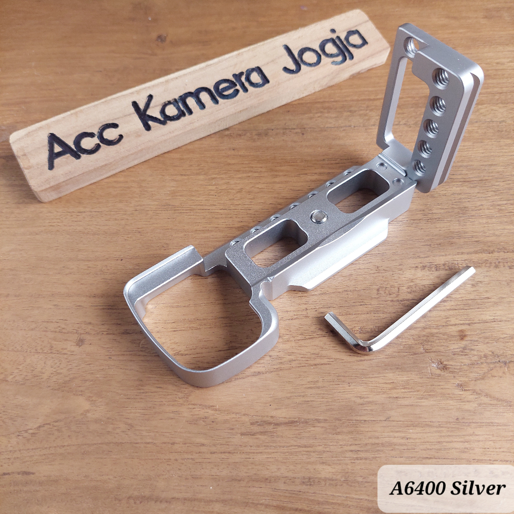 L Plate Sony A6400 Silver Vertical Grip Quick Release