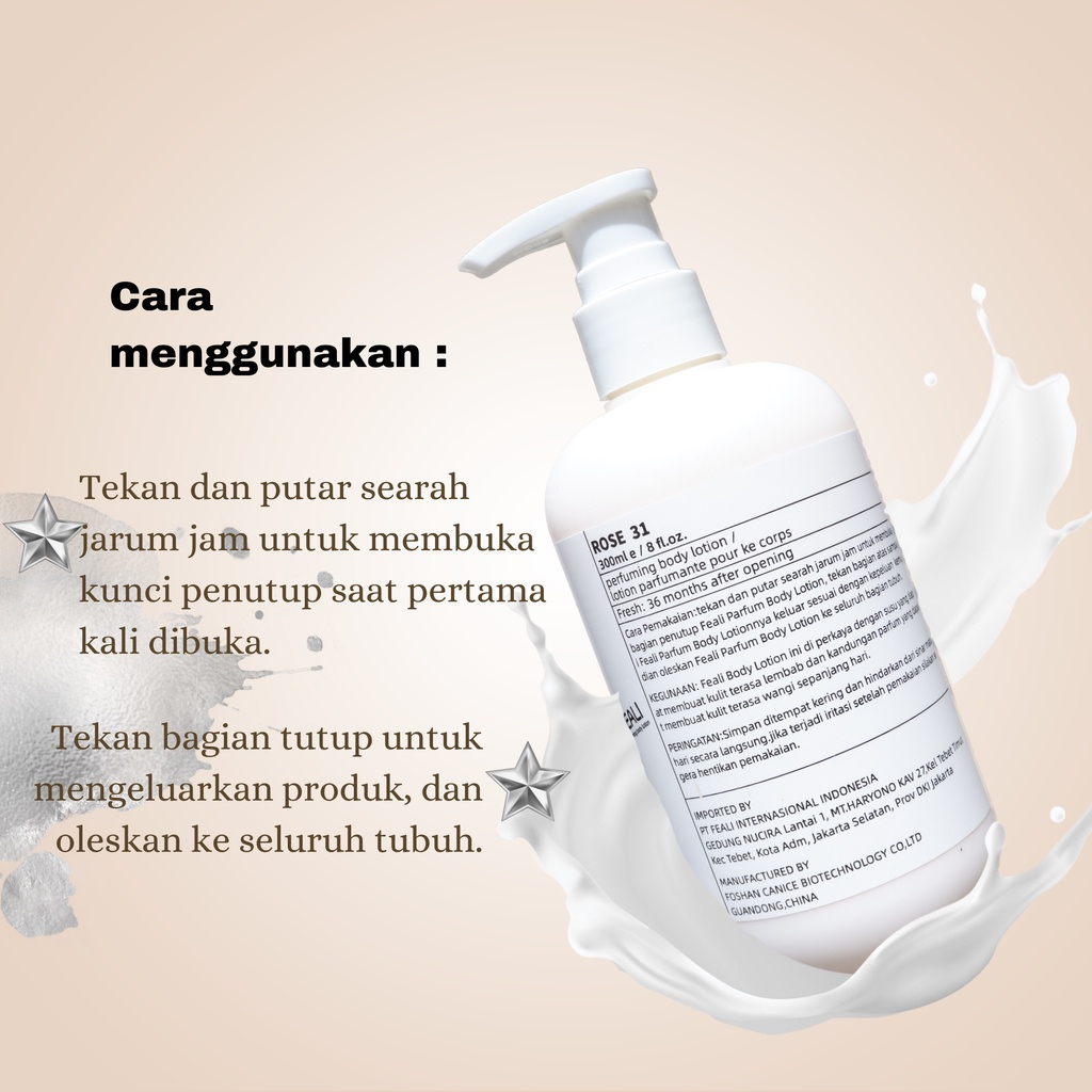 (RM) FEALI Perfurming Brightening Moisturizer Body Lotion 300ML - LOTION TUBUH / MELEMBABKAN &amp; MENCERAHKAN KULIT