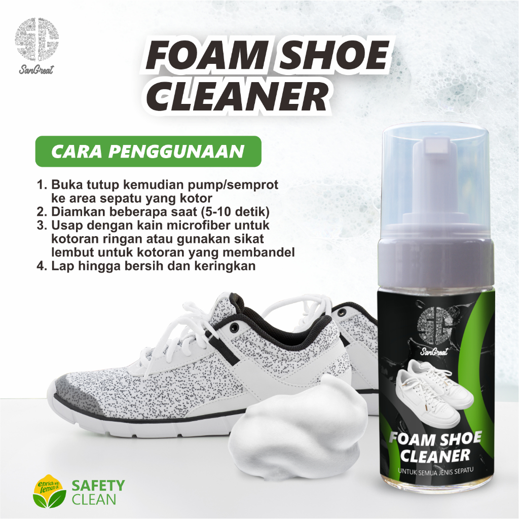 Paket pembersih sepatu foam shoe cleaner dan semprotan bau sepatu shoe deodorizer penghilang bau sepatu parfum sepatu