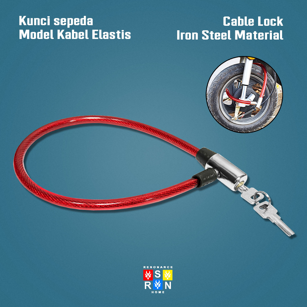 Kunci Rantai Sepeda / Cable Wire Lock Resonance Home