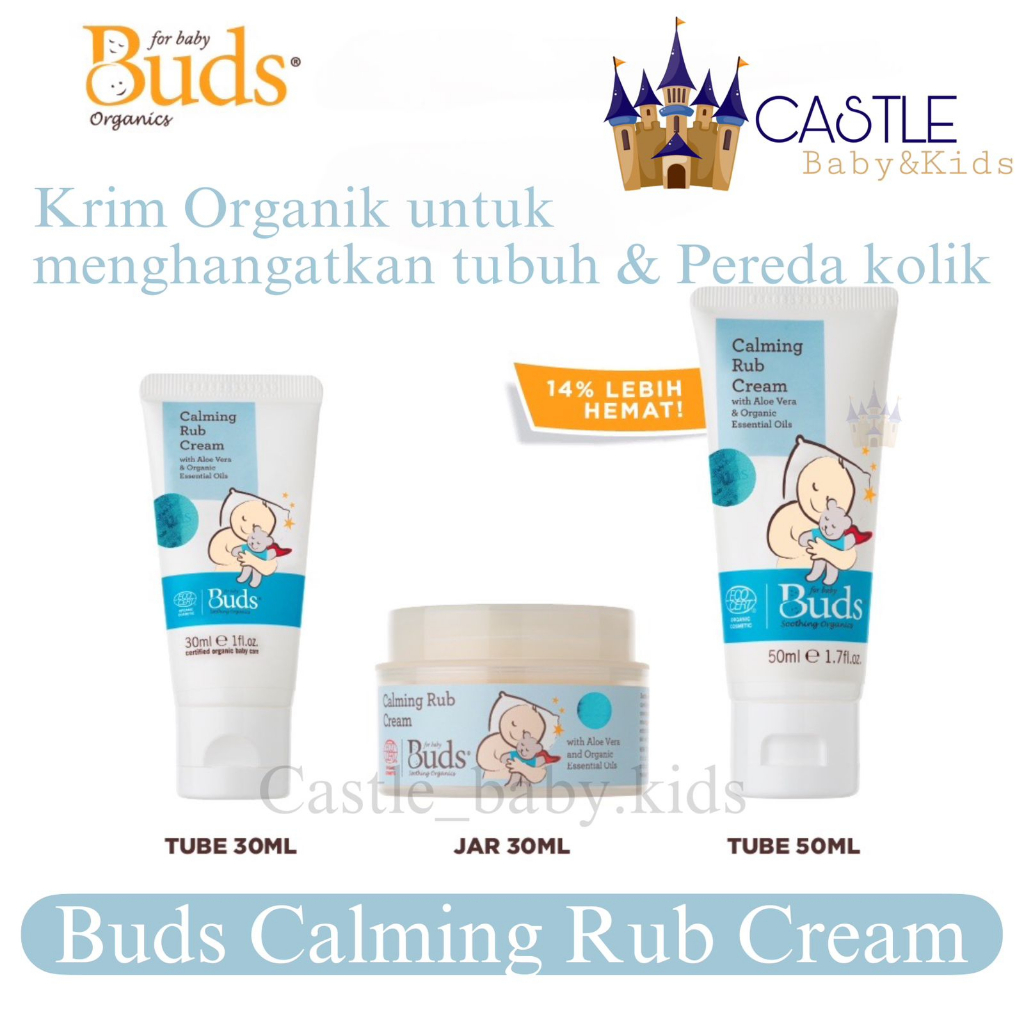 CBK - Buds Organics Calming Rub Cream 30ml With Aloe Vera &amp; Organic Essential Oils - Buds Soothing Organic