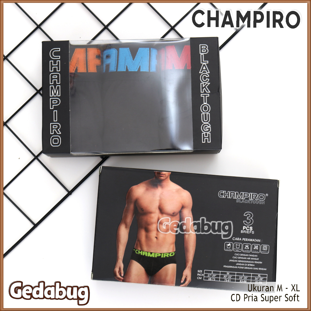 3 pc - CD Pria  Champiro C 0339 Celana dalam pria dewasa karet boxer | Gedabug