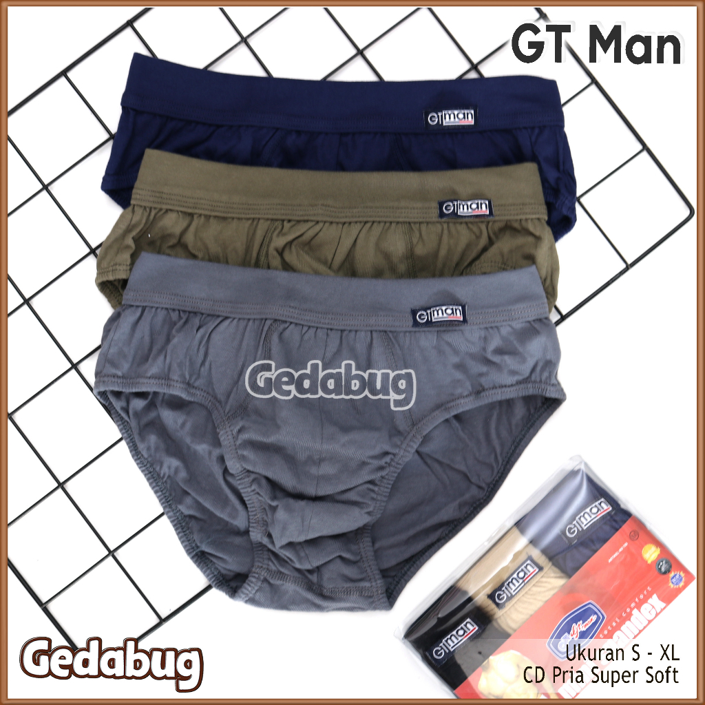 [ 3 Pcs ] CD Pria Gt Man Kantun Spandex 708 | Celana Dalam Pria Dewasa | Gedabug
