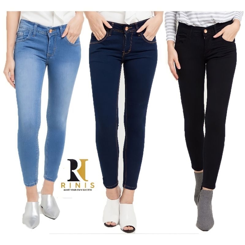 Celana Jeans Skinny Wanita Panjang Stretch Pensil  Premium Quality