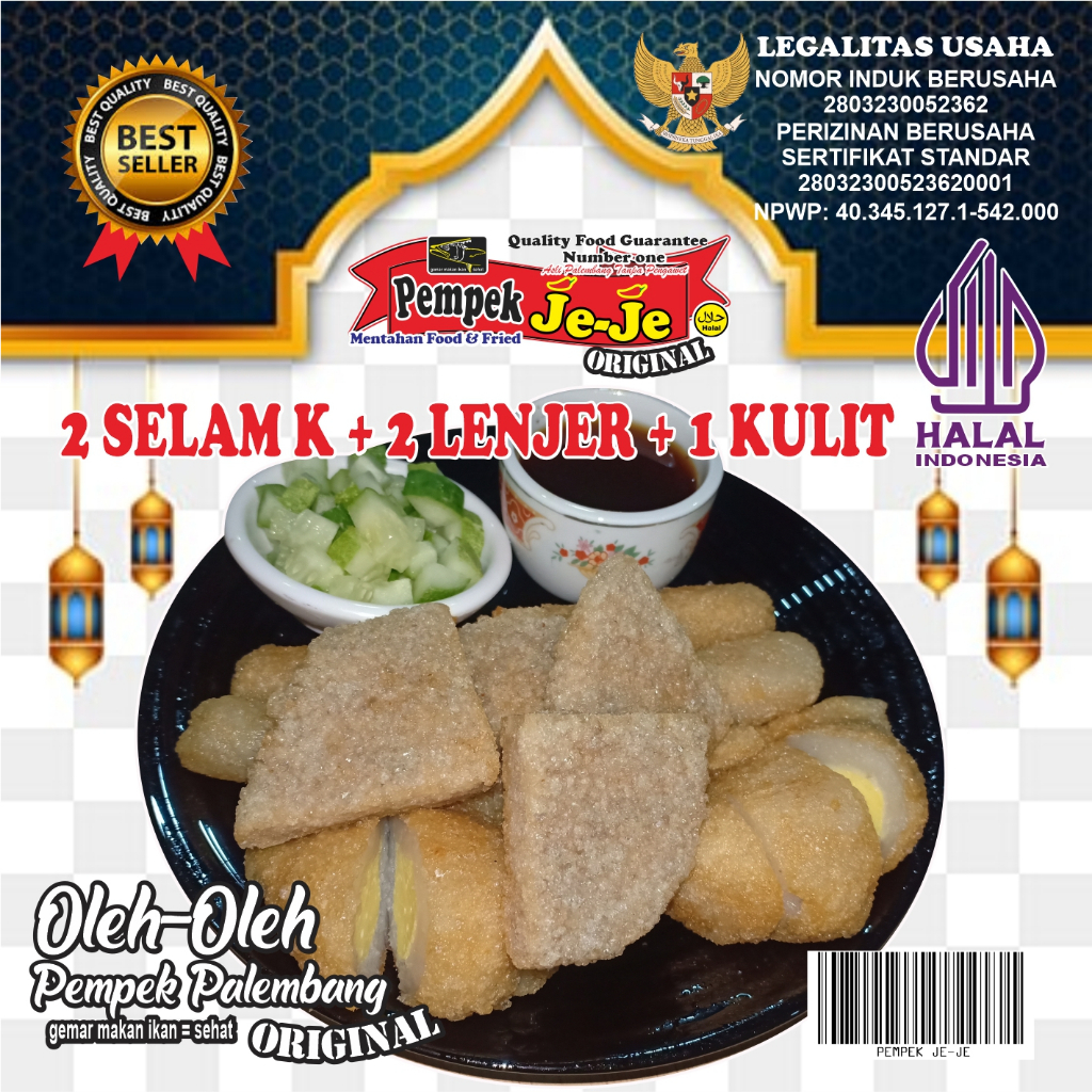 

PEMPEK 2 SELAM K + 2 LENJER + 1 KULIT, KUAH PEDAS