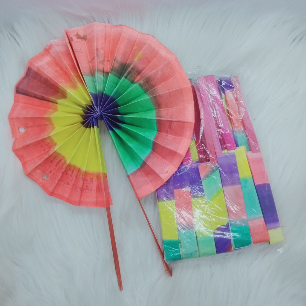 kipas kertas jadul isi 20pcs mainan kipas kertas