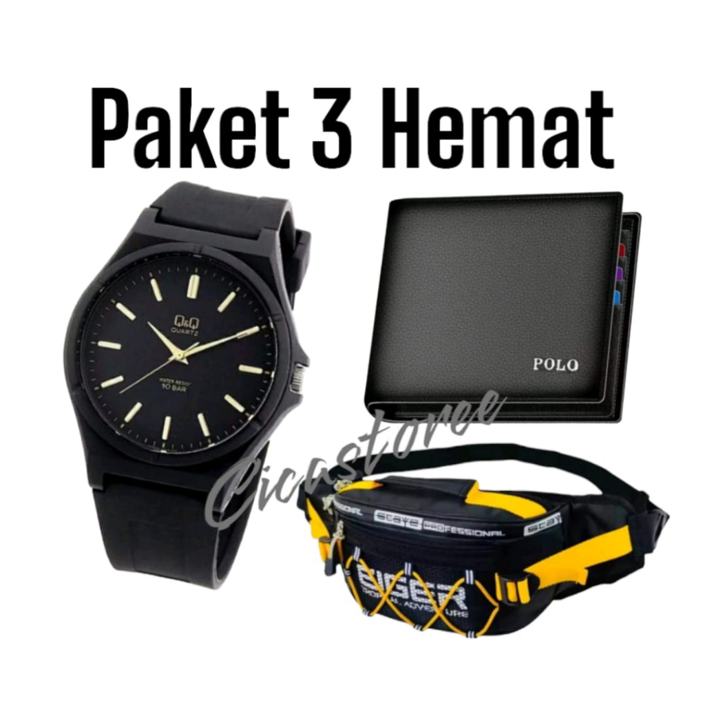Promo Termurah 4 in 1/Jam Tangan Karet Water Free Tas,Dompet dan Gesper/Jam Tangan Karet Anti Air / Paket bundling Buy 1 Get 4/Jam Paket Murah/Jam Pria &amp; Wanita/ Paket Super Hemat!!