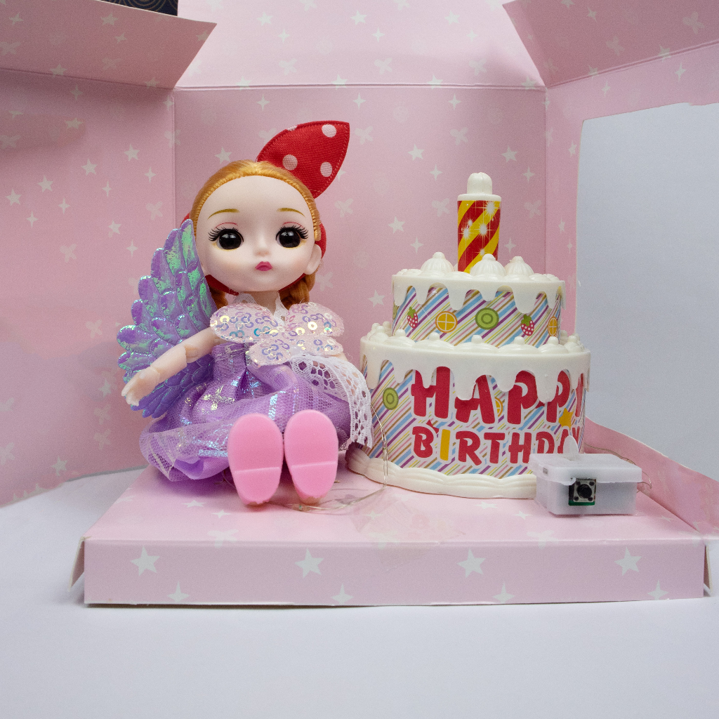 Mainan Boneka Kue Ultah LED Anak Perempuan Cocok Untuk Hadiah