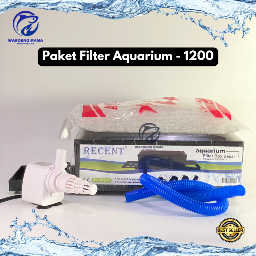 Mesin Pompa Filter Aquarium Top Filter Lengkap Mesin 1200 Paket Box Filter Aquarium Gratis Kapas Busa Filter