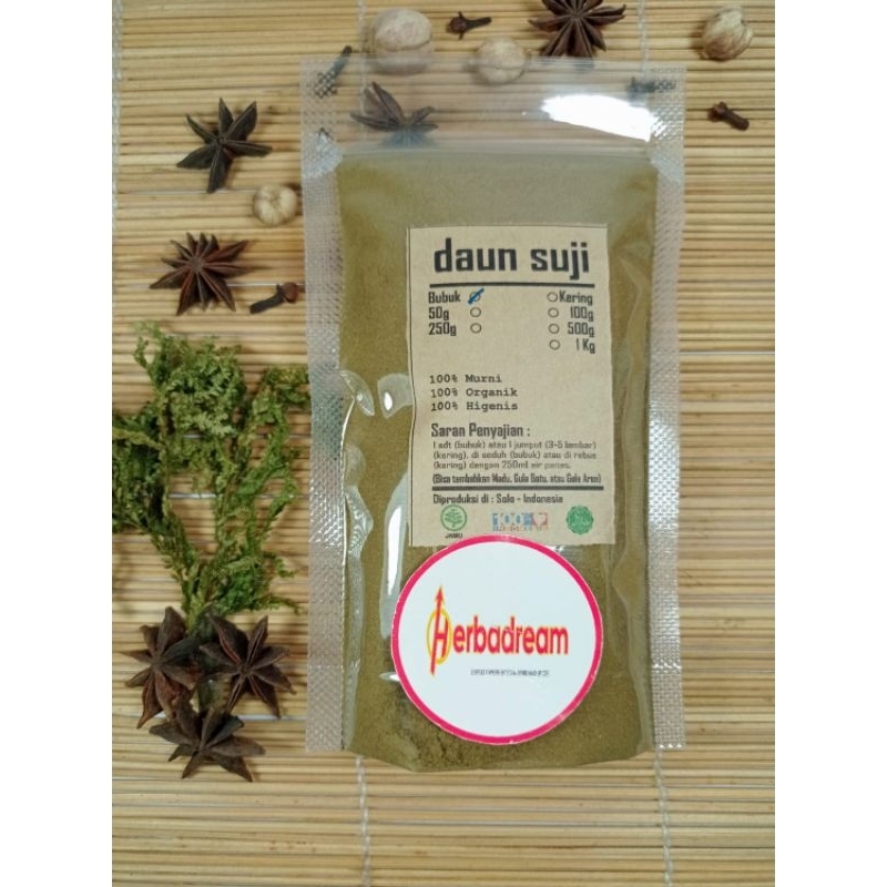 

50 GRAM BUBUK ORGANIK DAUN SUJI DRACAENA ANGUSTIFOLIA PUDAK SUJEN ANDONG IJO SHU JIE SERBUK TEPUNG POWDER