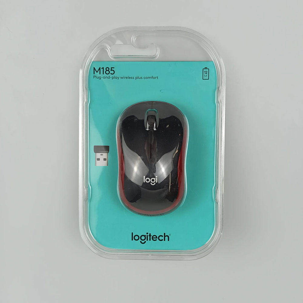 Logitech Wireless Mouse - M185 - Red