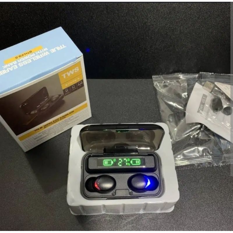 headset bluetooth smart display LED with power bank