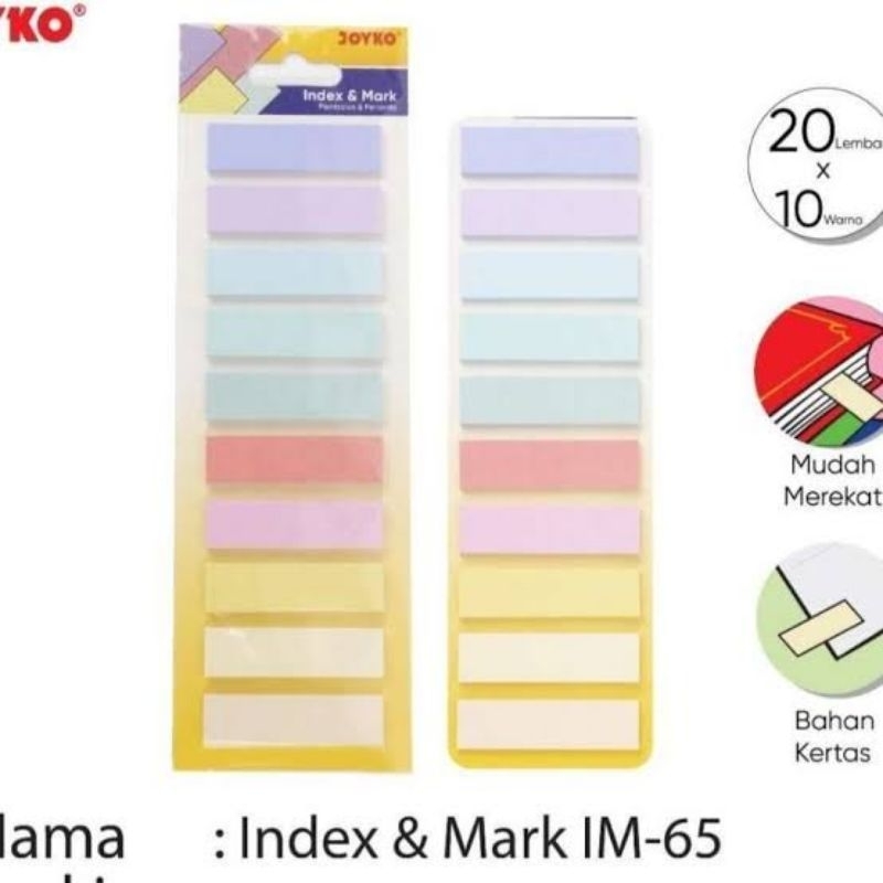 

INDEX MARK IM-65 JOYKO PASTEL / PEMBATAS / PENANDA / KERTAS