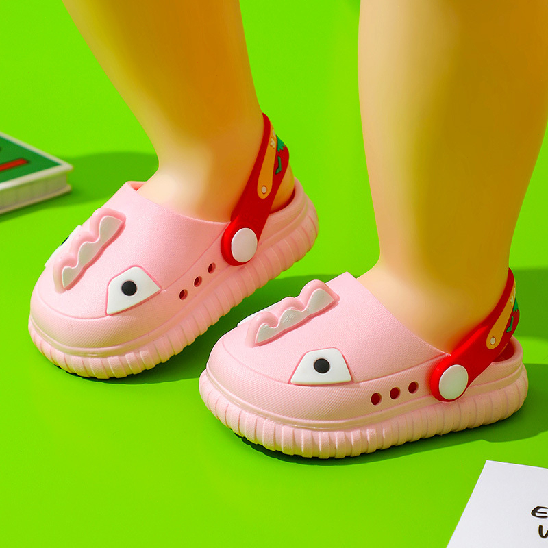 Sandal Dinosaurus Kartun untuk Balita Sandal Unisex untuk Anak Laki-laki Anak Perempuan Sepatu Bernapas Lembut di Musim Panas