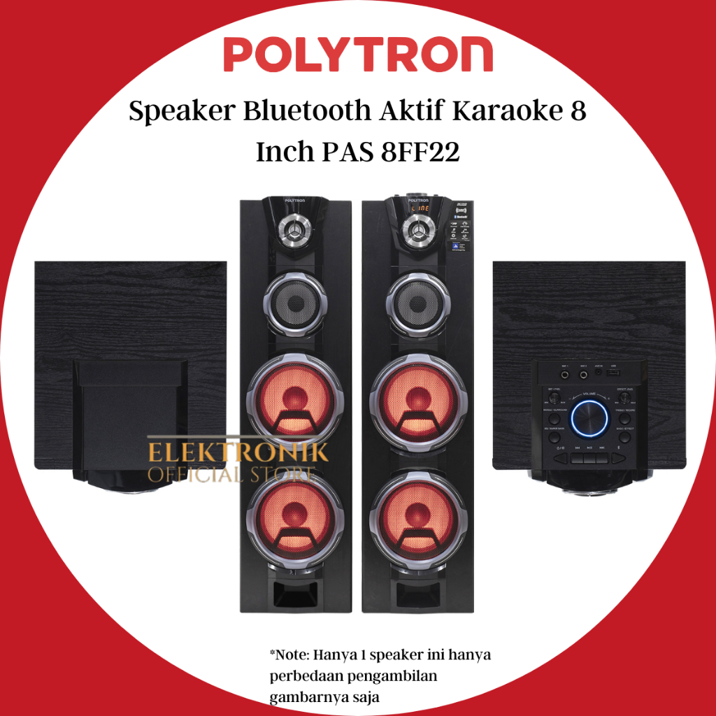 POLYTRON SPEAKER PAS 8FF22/8FF-22/8FF 22 SPEAKER KARAOKE 8inch/POLYTRON Bluetooth Speaker Aktif Kara