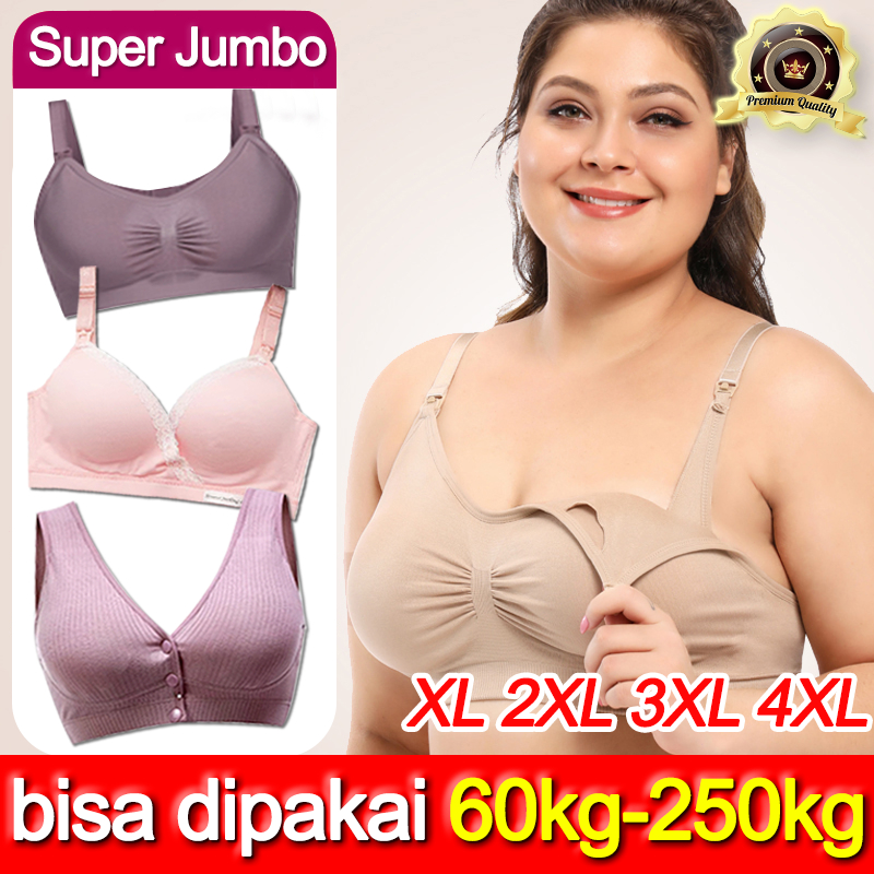 Bra Menyusui jumbo Tanpa Kawat katun murni murah nyaman ringan dan tipis terlihat kurus Bahan Katun yang BH Untuk Menyusui Nursing Ibu wanita