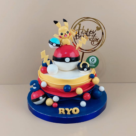 

CAKE TEMA POKEMON UK 15CM / KUE ULANG TAHUN