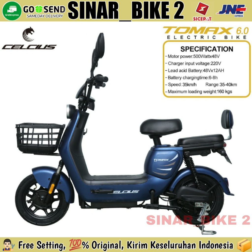 Sepeda Listrik CELCIUS TOMAX 6.0  Electric E Bike 500 Watt