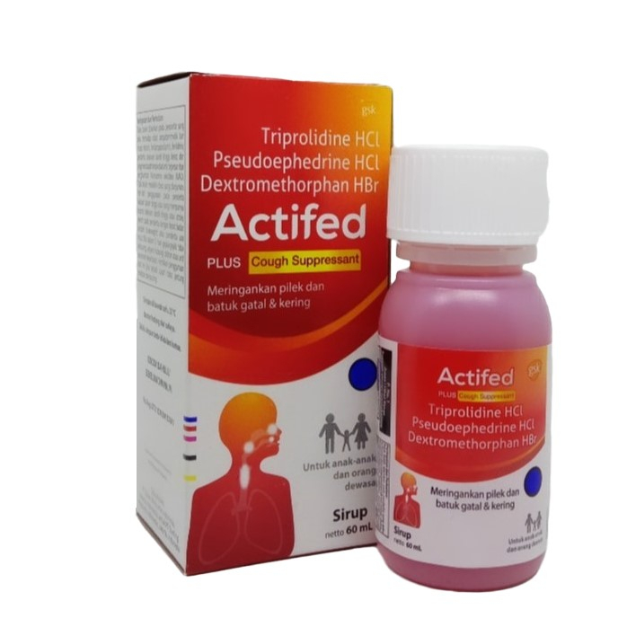 ACTIFED SIRUP 60 ML MERAH - MERINGANKAN PILEK DAN BATUK KERING & GATAL