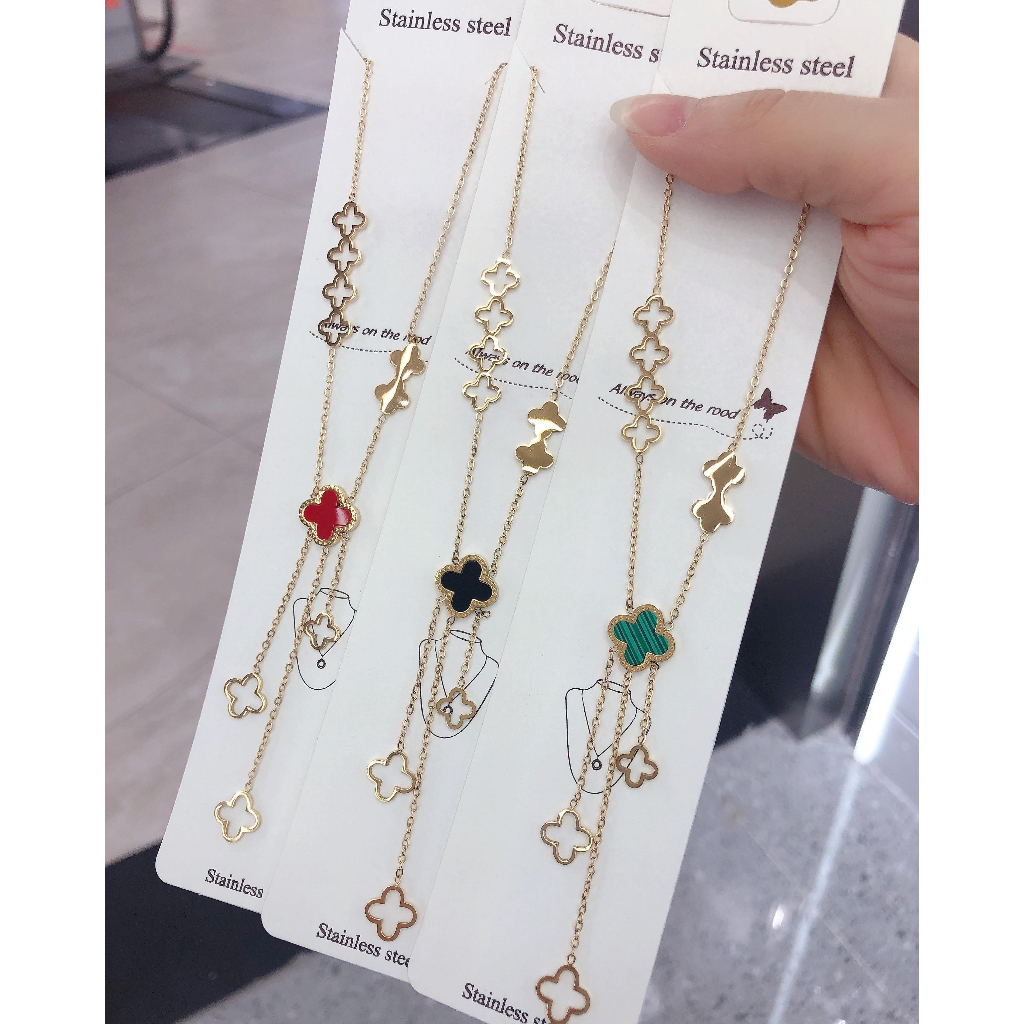 Kalung Titanium Permata Warna Warni Perhiasan Fashion 1638