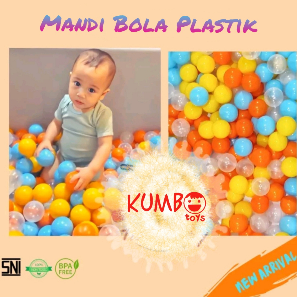 Mainan Edukasi Mandi Bola Plastik Anak Warna Warni BPA FREE SNI