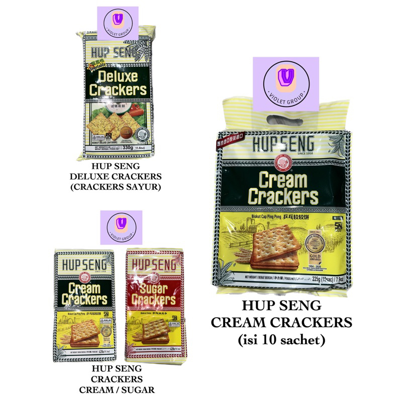 

HUP SENG CRACKERS CREAM SUGAR KRAKERS ASIN GULA BISKUIT PING PONG IMPORT MALAYSIA SACHET