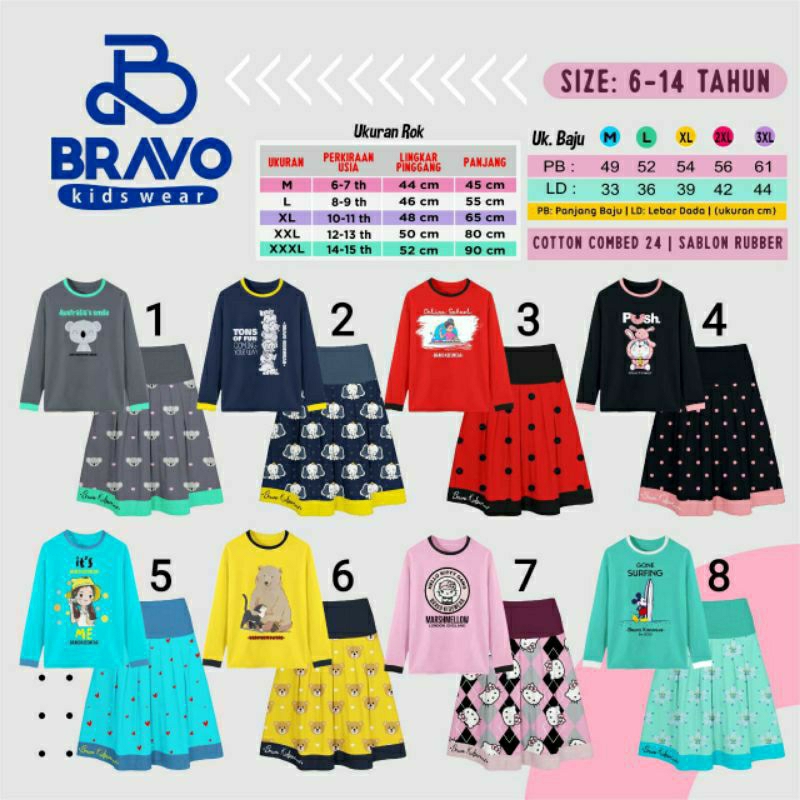 Setelan Rok Bravo kids wear