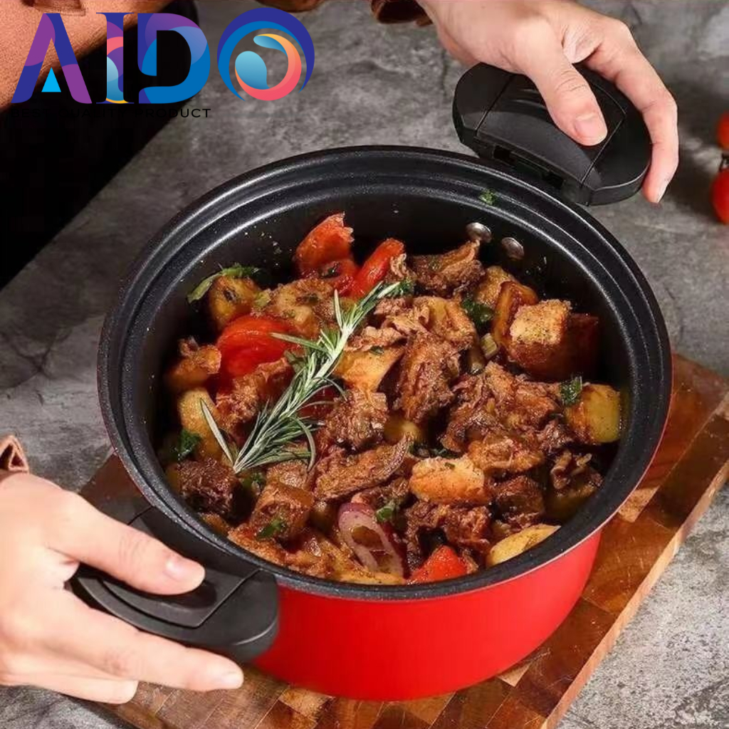 Panci Presto Cooker Pot 3.5 Liter Melunakan Daging Lembut Anti Lengket Panci Masak Panci Sup Daging Panci Masak Bertekanan Mikro Kompor Gas Panci Rebusan Panci Masak Anti-lengket untuk Dapur