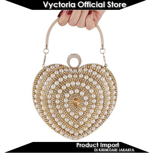 (COD) Vyctoria VOS12104 Tas Pesta LOVE Fashion Import Wanita Elegan JT12104 12104