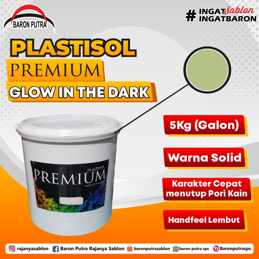 

PLASTISOL PREMIUM GLOW IN THE DARK 5KG (GALON)