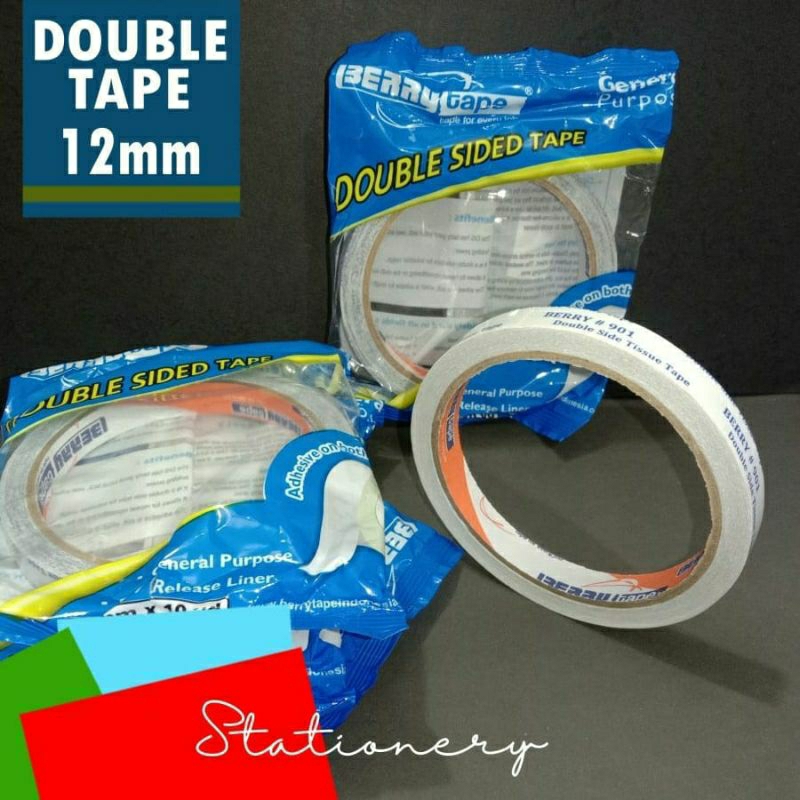 

Isolasi Selotip 2 Sisi Double Side Tape Berry 1/2" Inch 12mm x 10 Yard