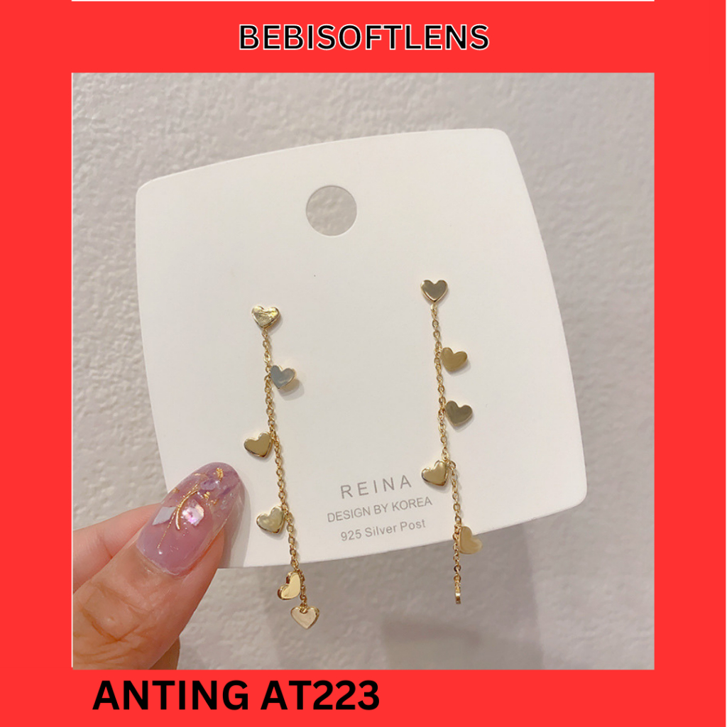 Anting AT223 Tembaga Lapis S925 , Unik Lucu Keren Fashion Wanita Elegant /Deluna / BB