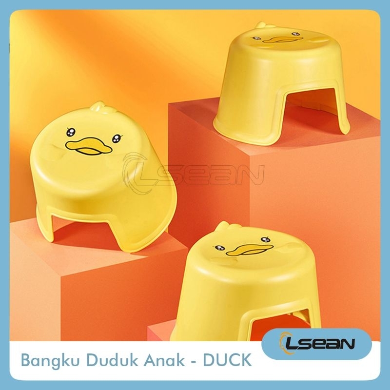 BANGKU PIJAKAN KAKI KURSI ANAK DAN DEWASA MOTIF DUCK LUCU