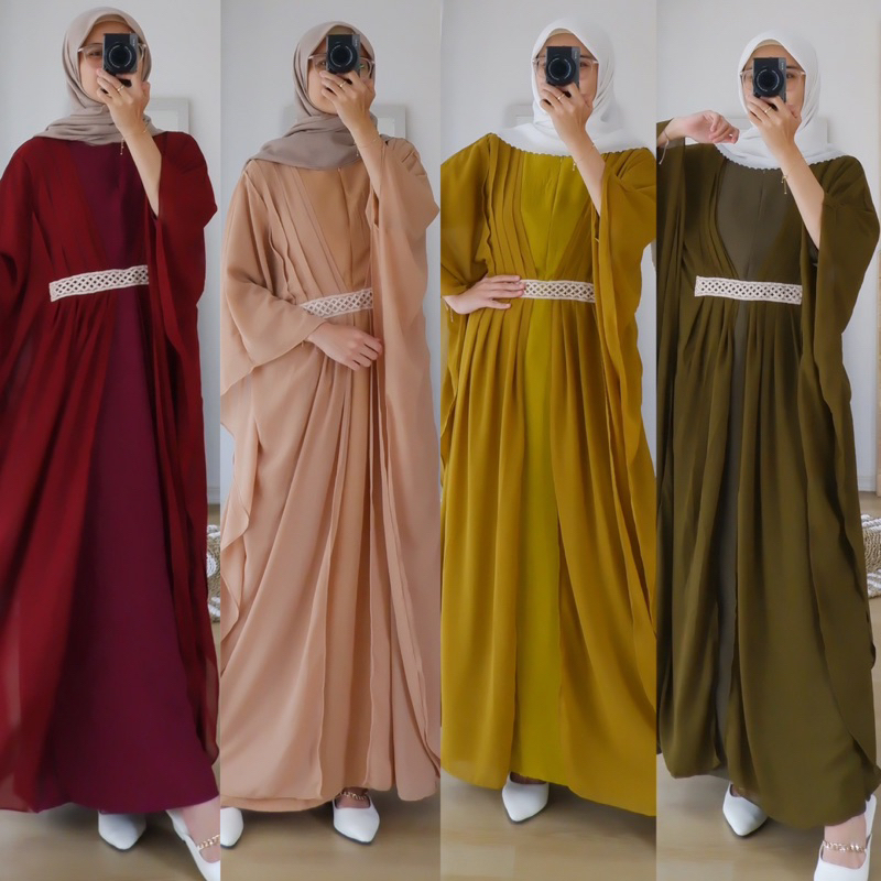 Shabira Kaftan Bahan Shakila Mix Babydoll | Casual Kaftan Dress Lebaran Kondangan