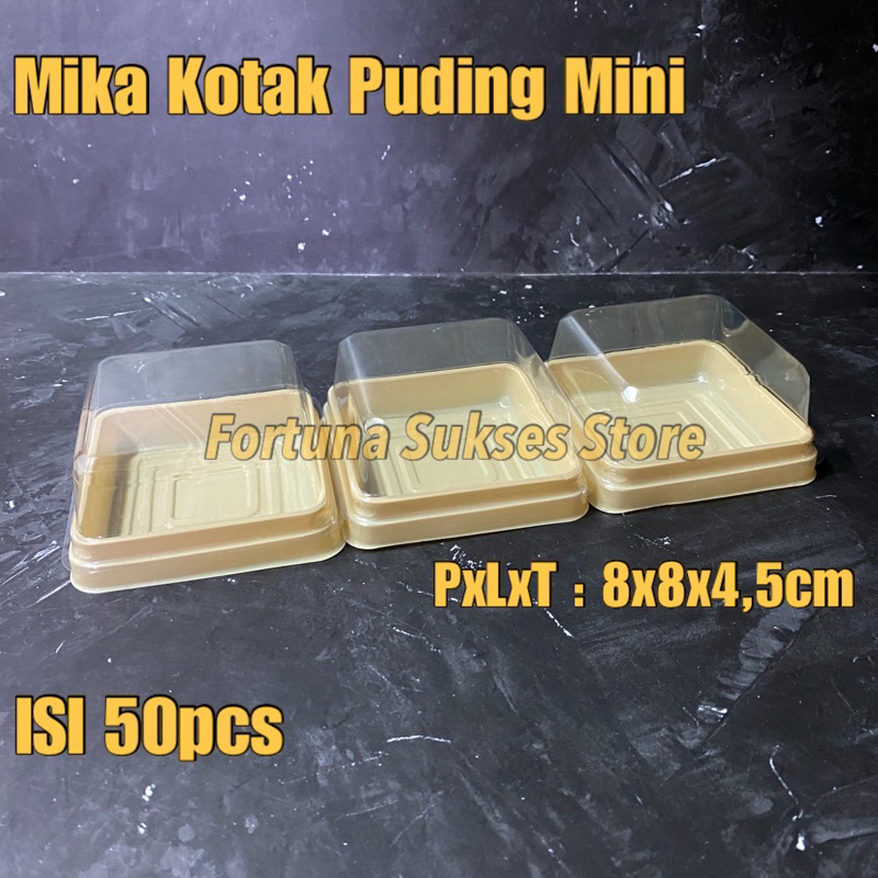 ISI 50set Mika Puding Mini Kotak - Tray Mooncake Mini Kotak Box Cake Mini