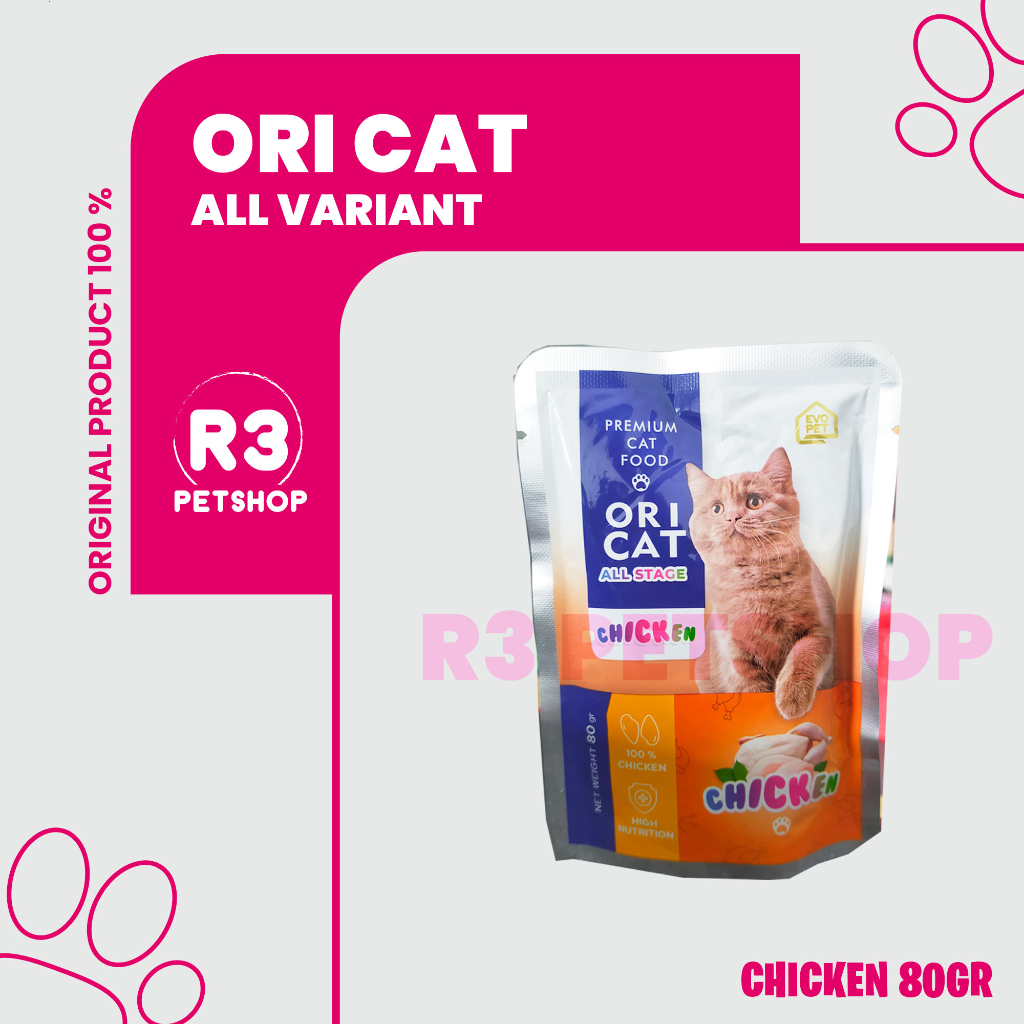 Makanan Kucing basah ORI CAT Pouch All life stage 80gr