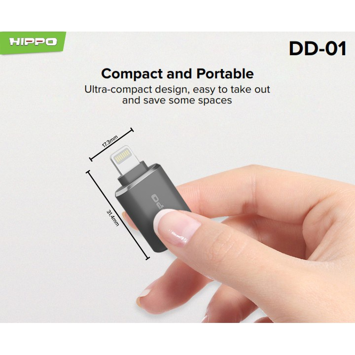 Hippo OTG Adapter Converter DD-01 USB A to Lightning iPhone iPad Plug Murah Connector Adaptor Connecter Fast Transfer